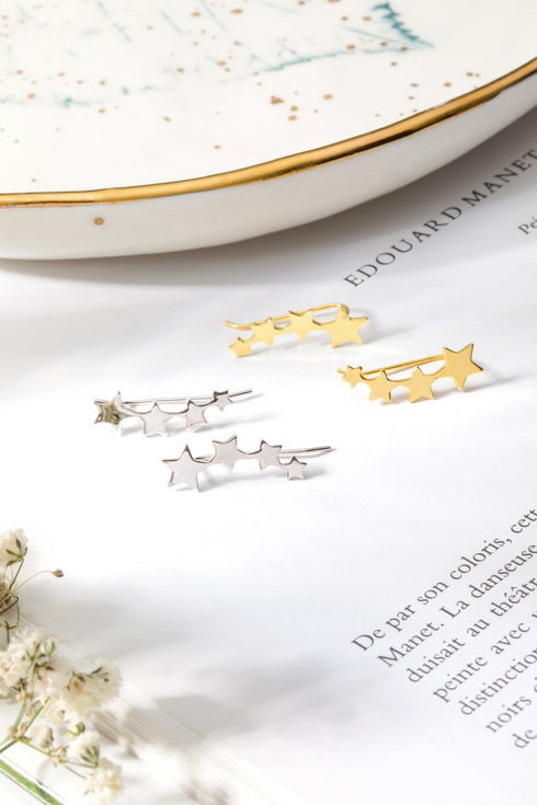 Cercei din argint Stelute (Silver/Gold)